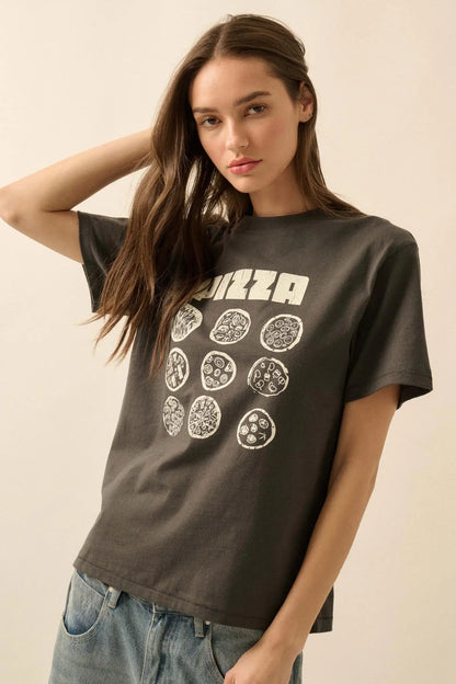 Pizza Party Vintage-Print Graphic Tee