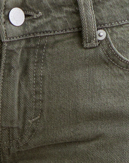 Extra Low Rise Flare Jeans in Olive