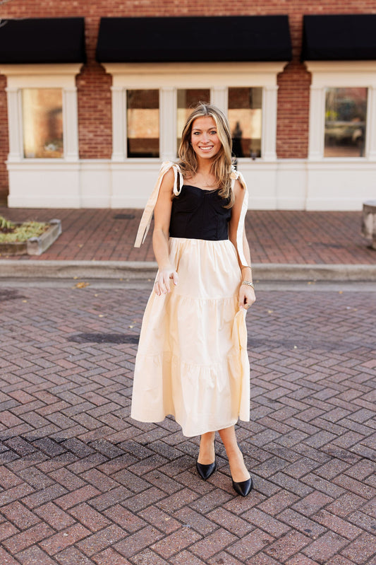 Corset Midi Dress - Oyster