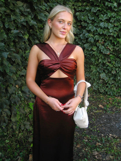 Satin Serenade Maxi Dress