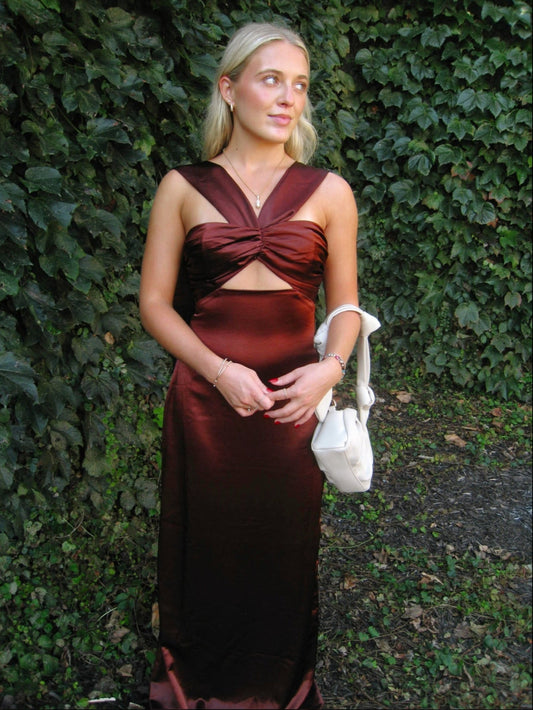 Satin Serenade Maxi Dress