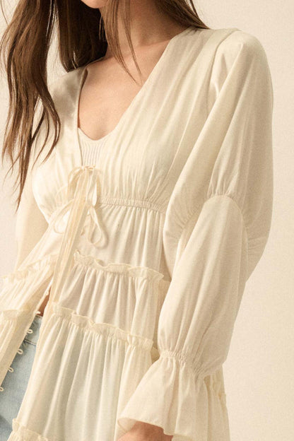 Sweet Juliet Ruffled High-Low Layering Midi Dress