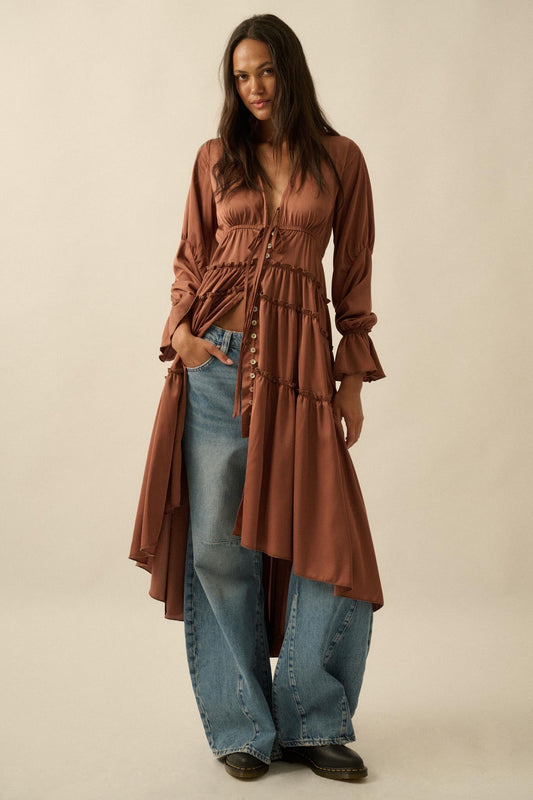 Sweet Juliet Ruffled High-Low Layering Midi Dress