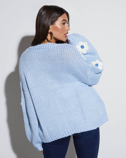 Fallen Daisy Oversized Knit Cardigan