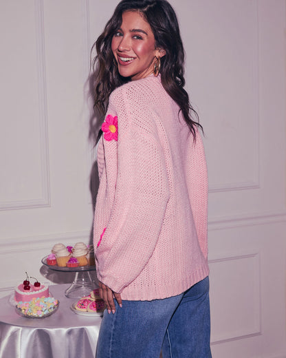 Fallen Daisy Oversized Knit Cardigan
