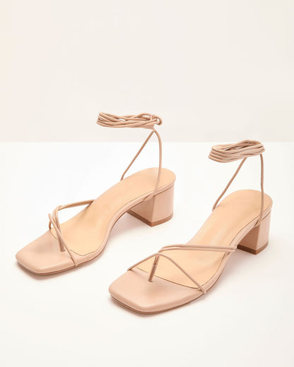 Devinah Vegan Leather Strappy Heels