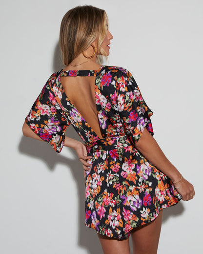 Blossom Boho Fitted Waist Floral Romper