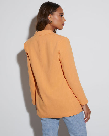 Confidence Double Breasted Linen Blazer