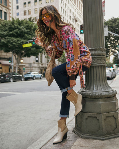 Daisy Days Floral Waist Tie Cardigan