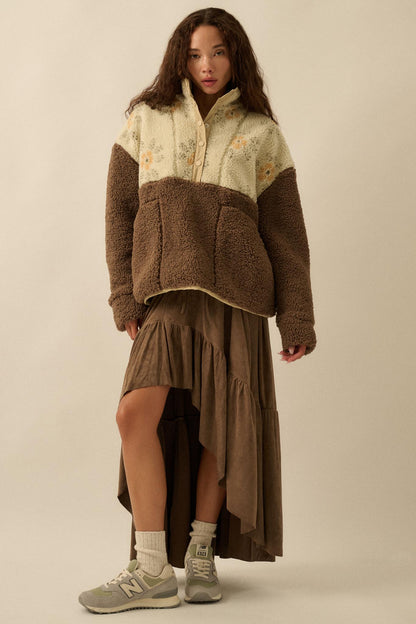 Oh So Soft Vegan Suede High-Low Ruffle Maxi Skirt