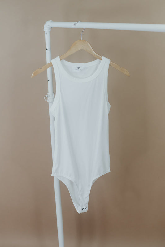 All Me Ribbed Bodysuit, White
