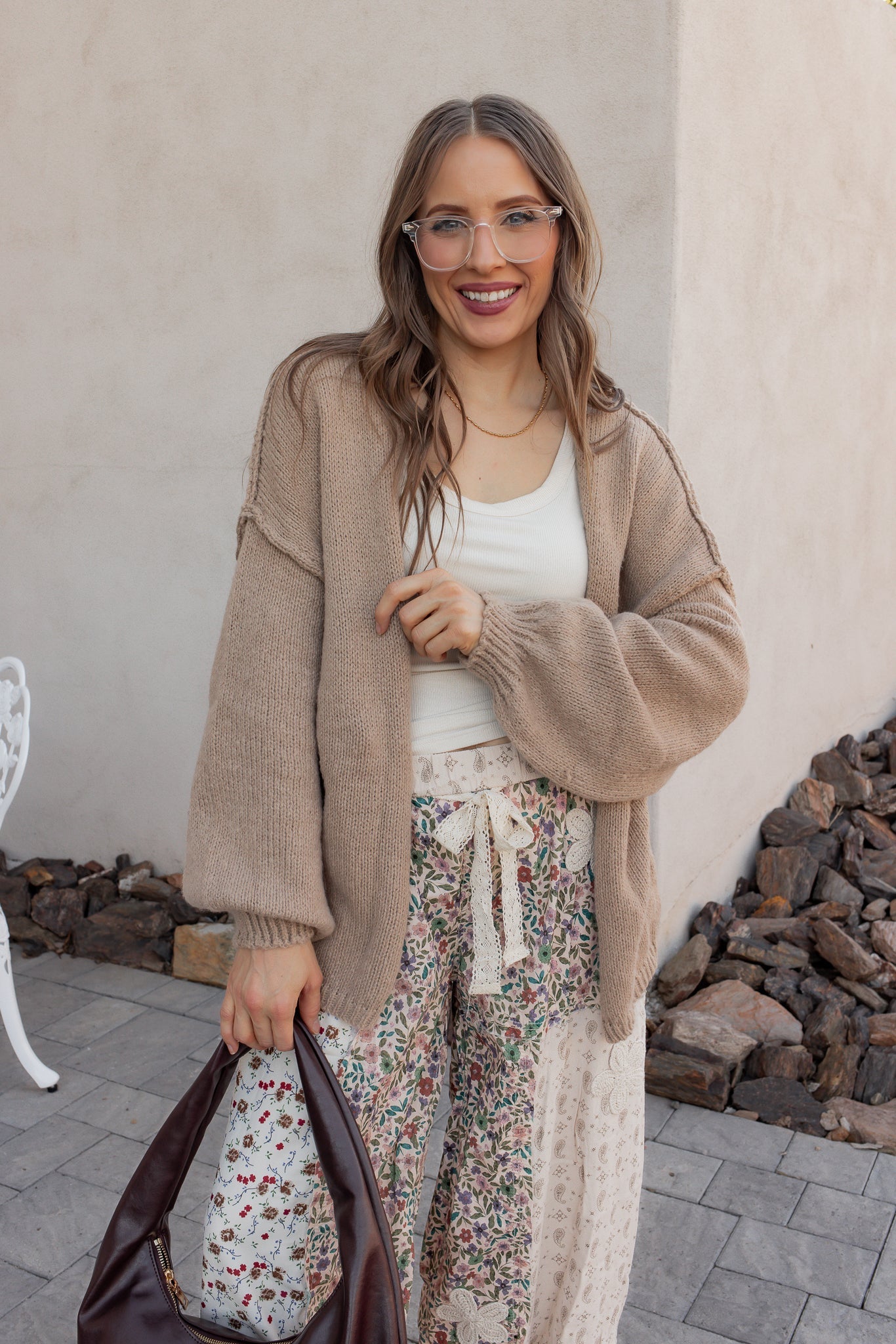 POL Boho Patchwork Crochet Wide-Leg Pants