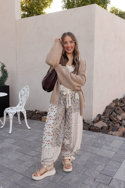 POL Boho Patchwork Crochet Wide-Leg Pants