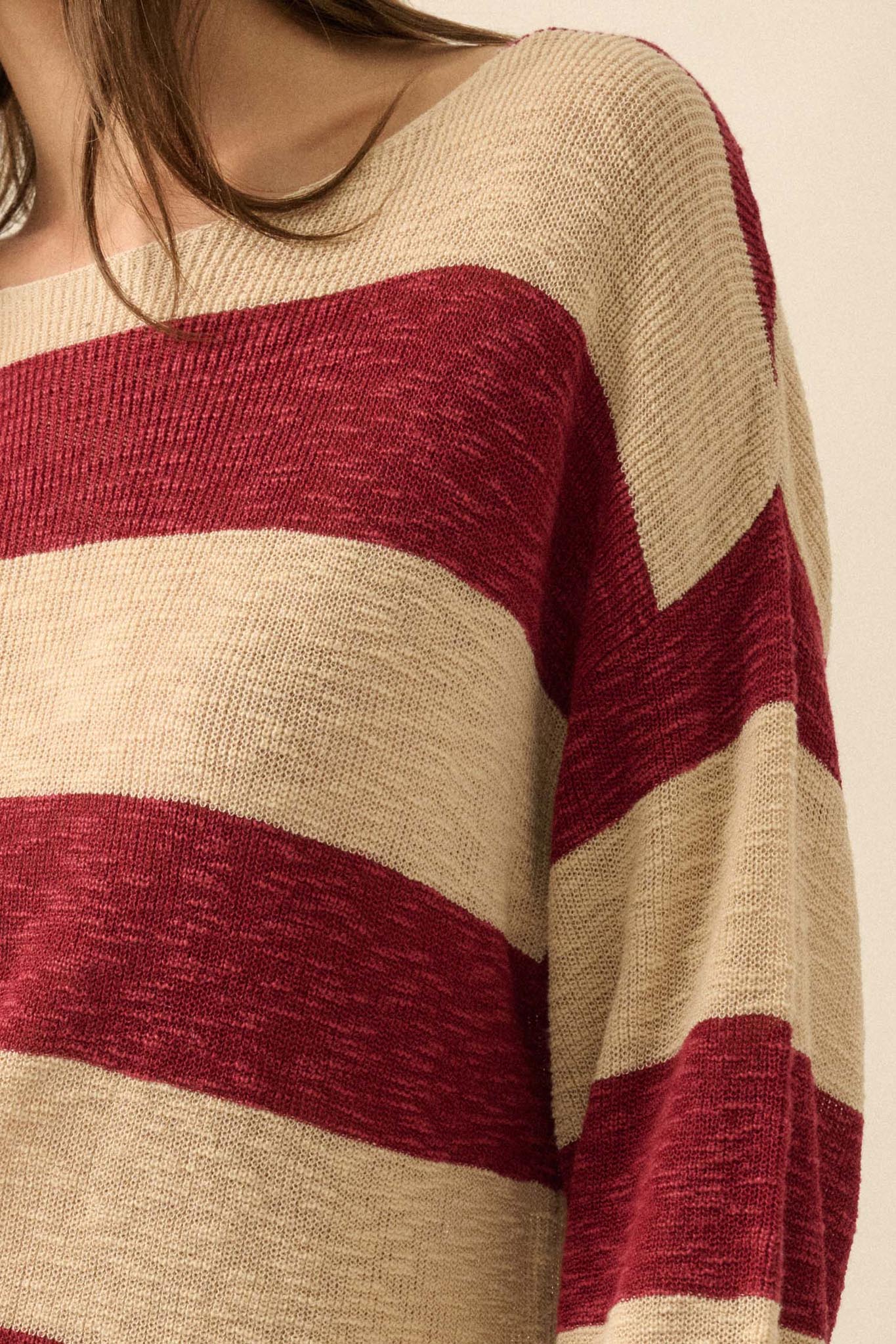 Stripe Zone Striped Slub-Knit Sweater