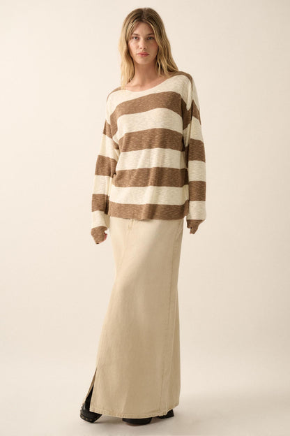 Stripe Zone Striped Slub-Knit Sweater