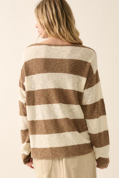 Stripe Zone Striped Slub-Knit Sweater