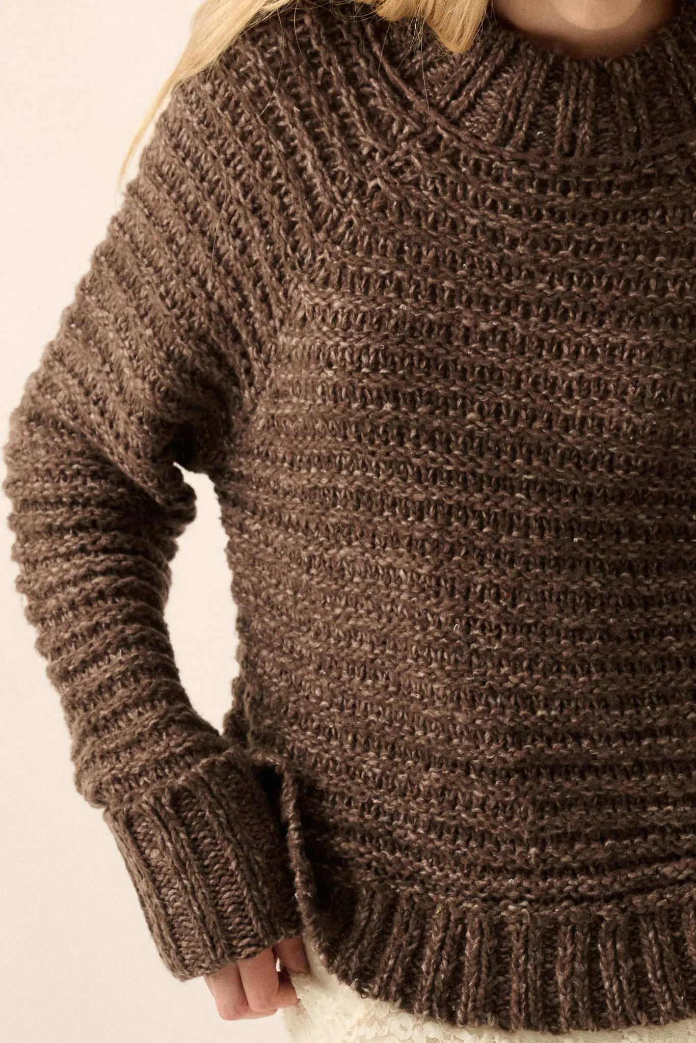 Get Comfy Chunky Horizontal Rib-Knit Sweater