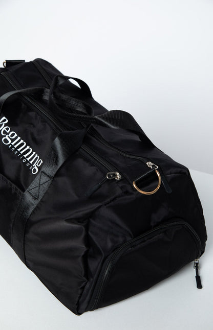 Beginning Boutique Black Duffle Bag