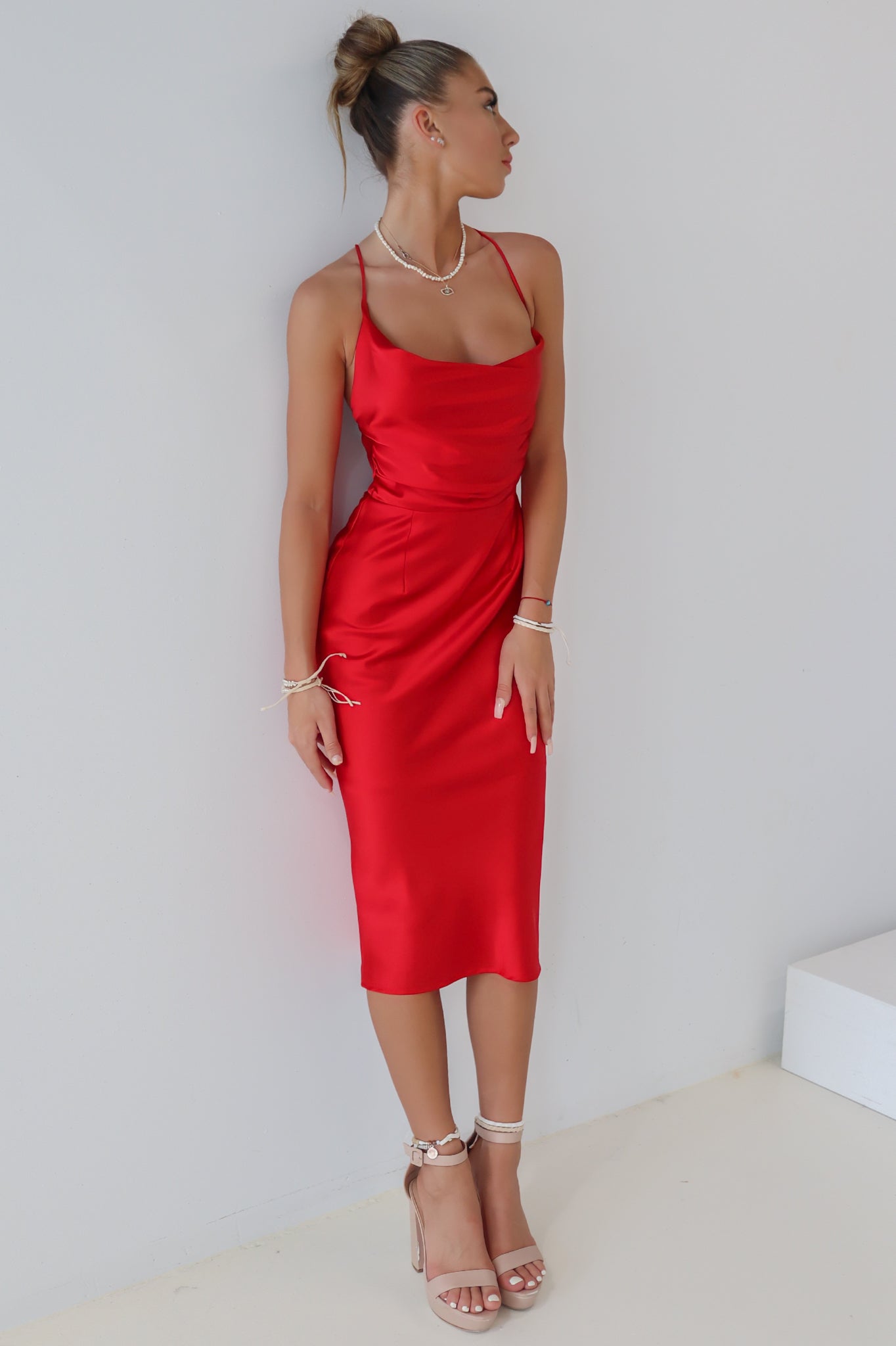 Harlow Midi Dress - Red