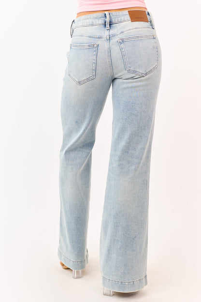 Hidden Premium Light Vintage Wash Relaxed Flare Jeans