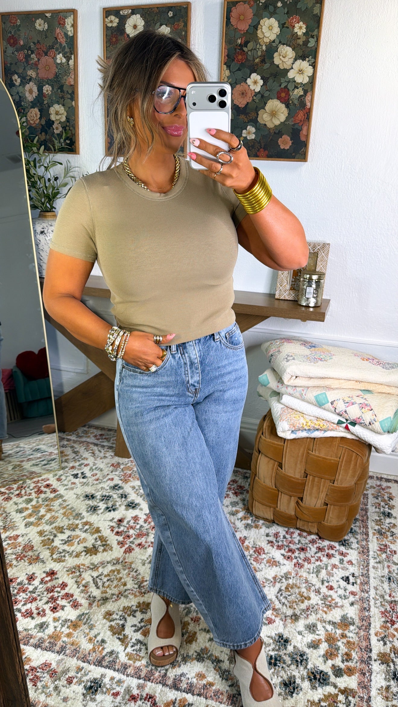 Best Basic Cropped Tee, Mocha