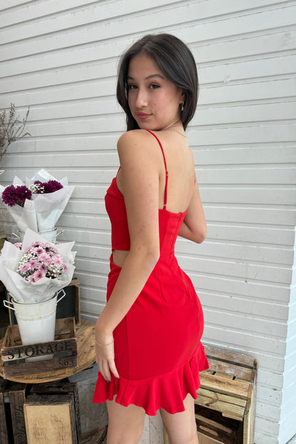 Diamond Mini Dress - Red