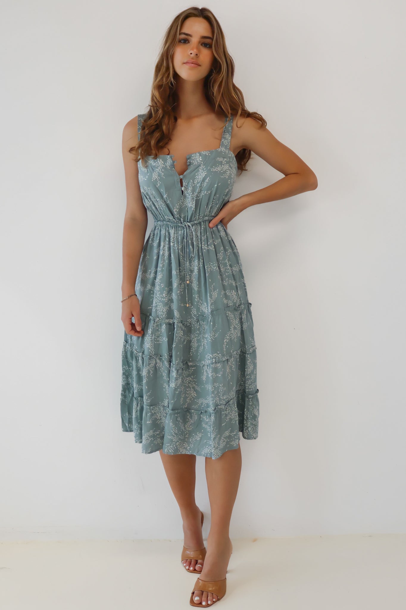 Ira Midi Dress - Sage Floral