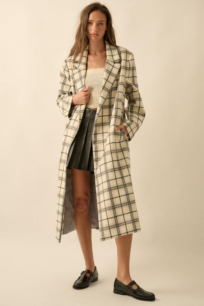 Checked Out Plaid Double-Breasted Overcoat