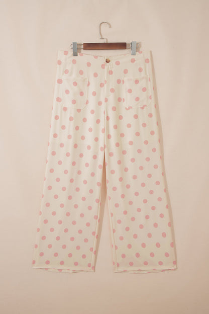 Parisian Charm Polka Dot Straight Leg Pants