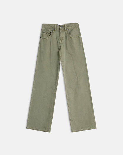 Low Rise Parallel Jeans in Fern Green