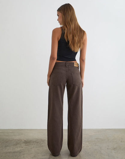 Low Rise Parallel Jeans in Dark Chocolate