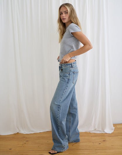 Low Rise Parallel Jeans in True Blue
