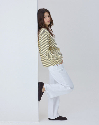 Low Rise Parallel Jeans in True White