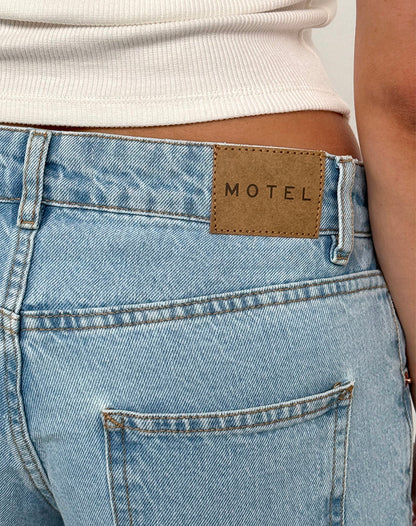 Low Rise Parallel Jeans in Light Wash Blue