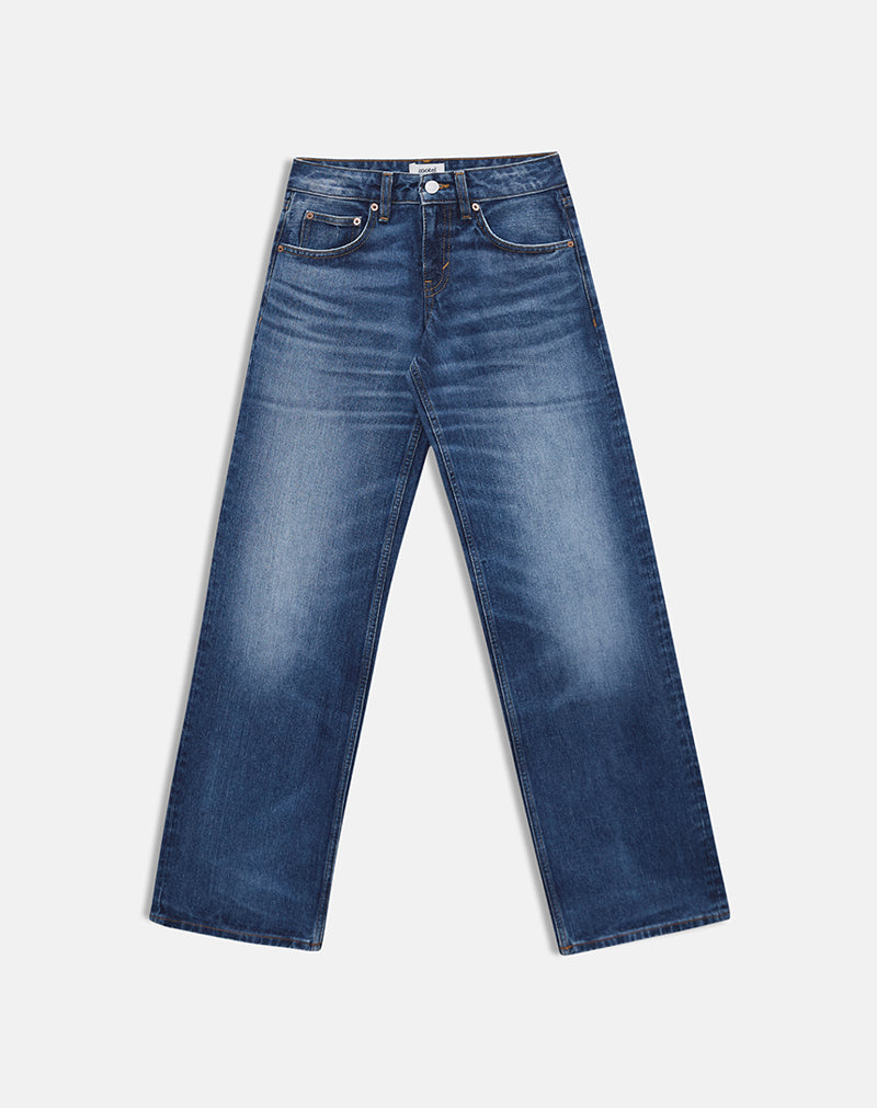 Low Rise Parallel Jeans in Timeworn Blue