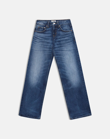 Low Rise Parallel Jeans in Timeworn Blue