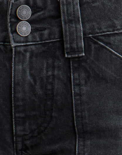 Low Rise Relaxed Cargo Jeans in Vintage Black
