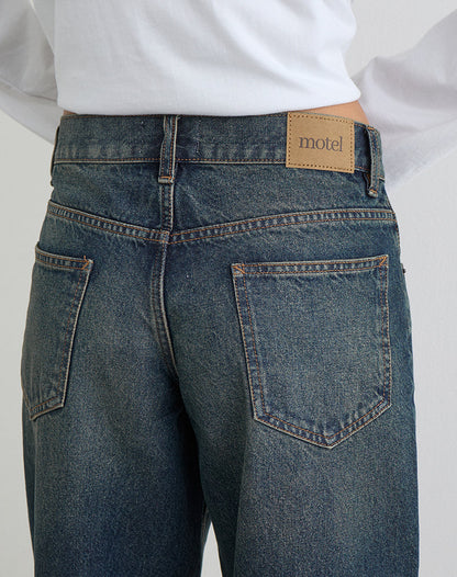 Low Rise Roomy Jeans in Dirty Green