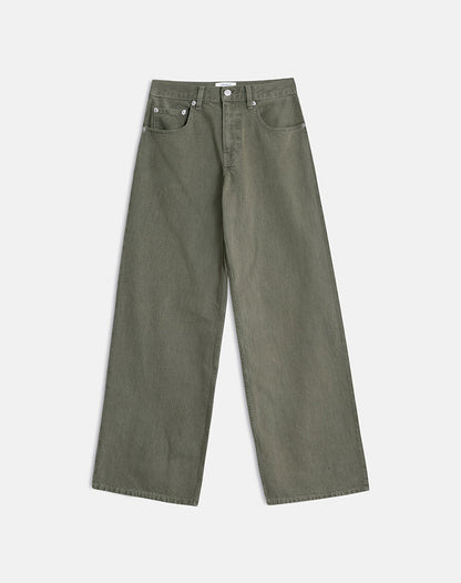 Low Rise Roomy Jeans in Olive