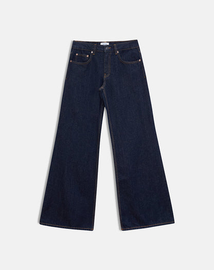 Low Rise Slouchy Flare Jeans in Indigo