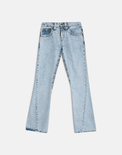 Low Rise Twisted Seam Jeans in 80's Blue Wash