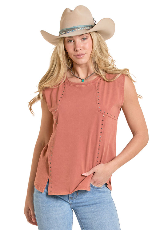 Panhandle Slim Rose Studded Jersey Tee
