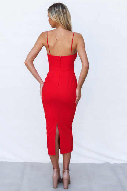 Lois Midi Dress - Red