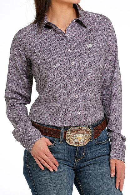 CINCH LADIES PURPLE ARENAFLEX LONG SLEEVE SHIRT