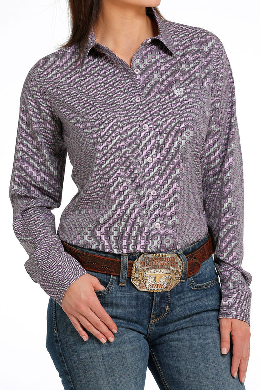 CINCH LADIES PURPLE ARENAFLEX LONG SLEEVE SHIRT