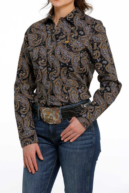 Cinch Black Paisley Multi Color Ladies Shirt