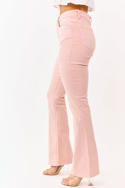Mica Denim Dusty Coral Stretchy Bootcut Jeans