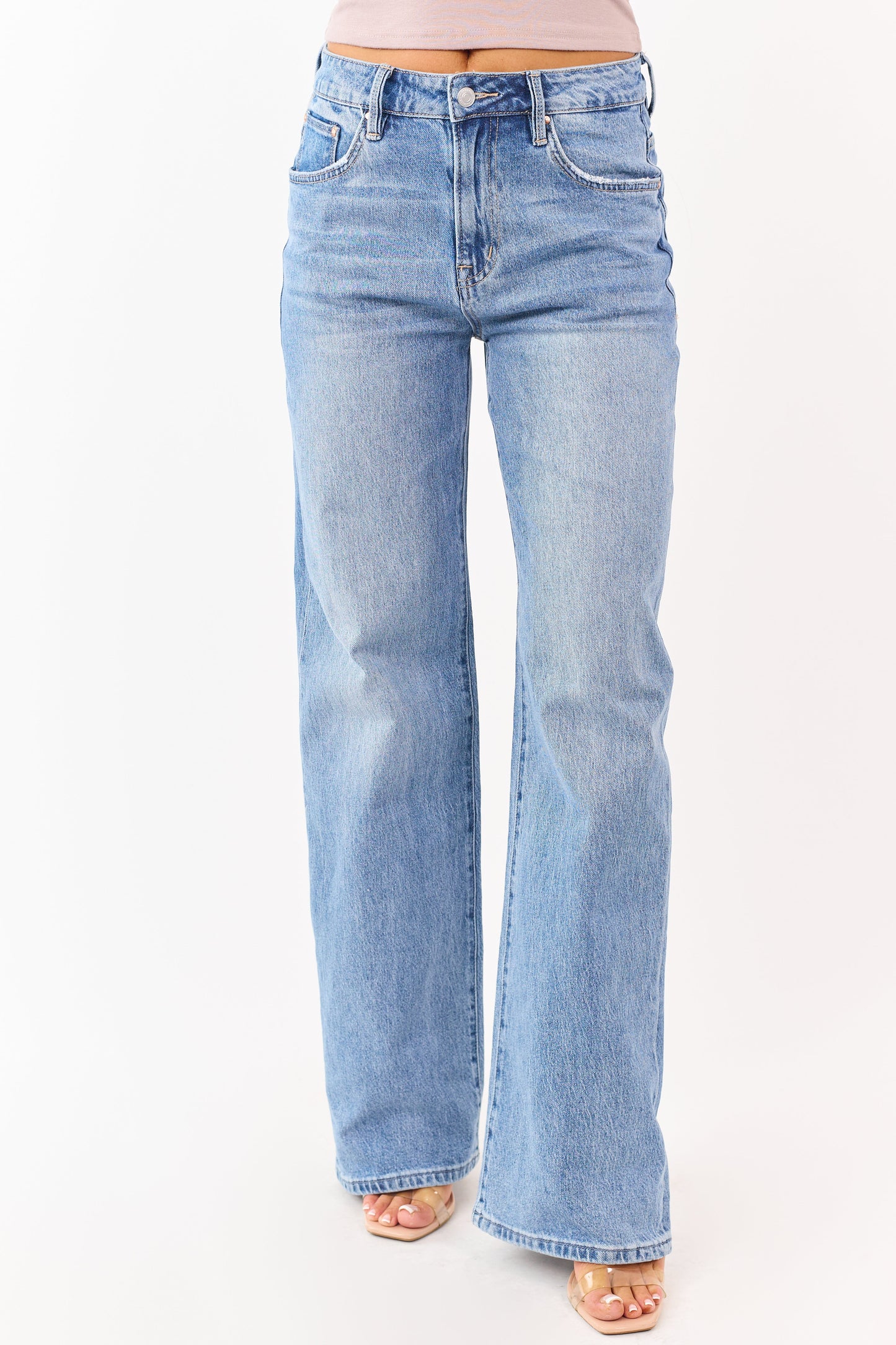 Mica Denim Light Wash Stretchy Wide Leg Jeans