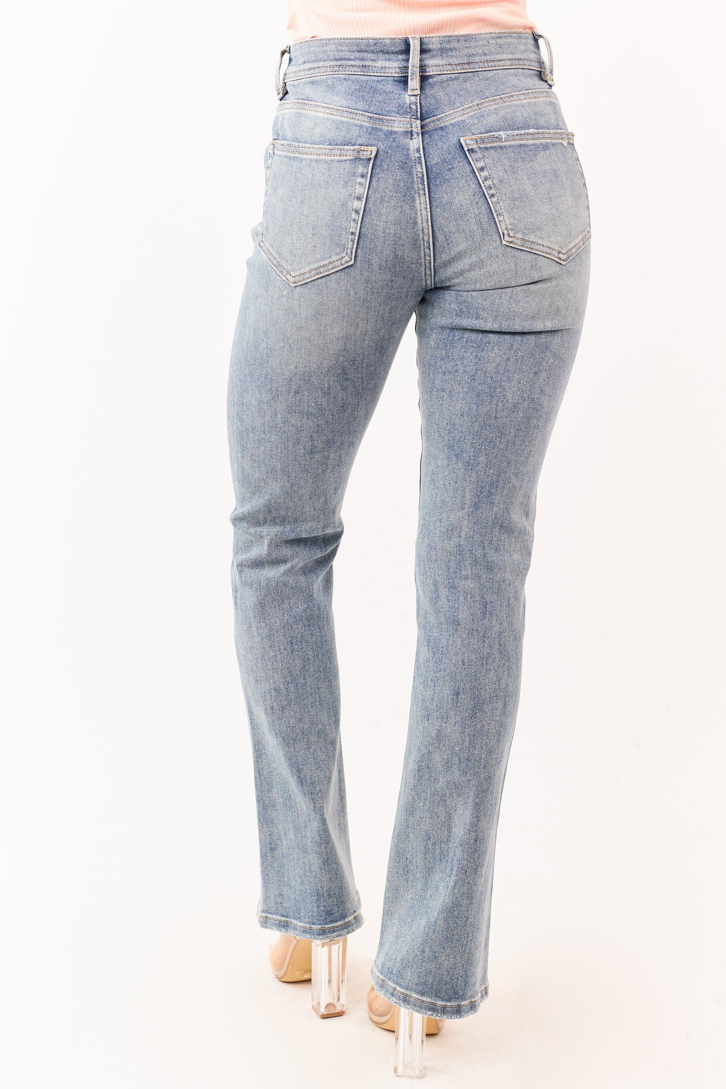 Mica Denim Vintage Wash Stretchy Bootcut Jeans