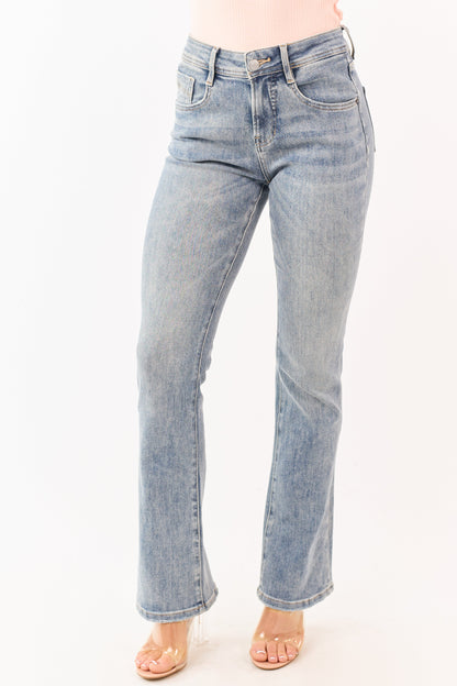 Mica Denim Vintage Wash Stretchy Bootcut Jeans